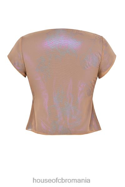 îmbrăcăminte House of CB maia shimmer cafe au lait tie front top X4F68700