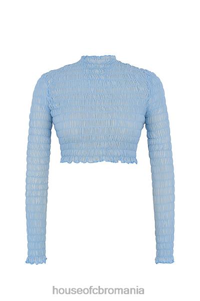 îmbrăcăminte House of CB mistress rocks delight albastru pudra, crop top înconjurat X4F68740
