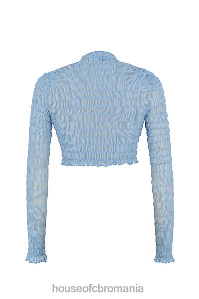 îmbrăcăminte House of CB mistress rocks delight albastru pudra, crop top înconjurat X4F68740