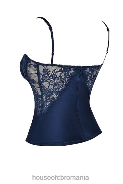 îmbrăcăminte House of CB top cami din satin și dantelă bleumarin cecilie X4F68680