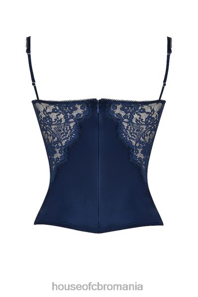 îmbrăcăminte House of CB top cami din satin și dantelă bleumarin cecilie X4F68680