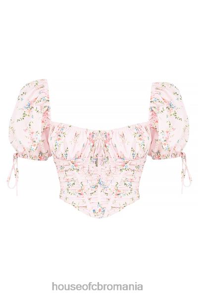 îmbrăcăminte House of CB top corset cu mâneci bufante, roz gracie X4F68743
