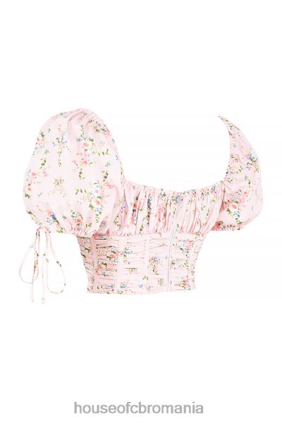 îmbrăcăminte House of CB top corset cu mâneci bufante, roz gracie X4F68743