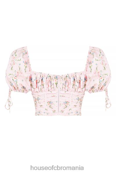 îmbrăcăminte House of CB top corset cu mâneci bufante, roz gracie X4F68743