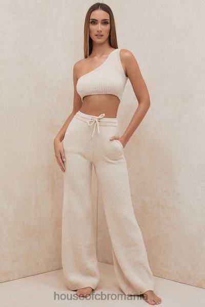 îmbrăcăminte House of CB top crop pe un umăr de chenille crem charlie X4F68781