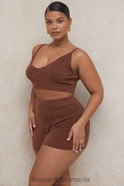 îmbrăcăminte House of CB top crop pufos din tricot lorna chocolate X4F68778