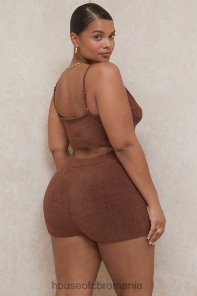 îmbrăcăminte House of CB top crop pufos din tricot lorna chocolate X4F68778