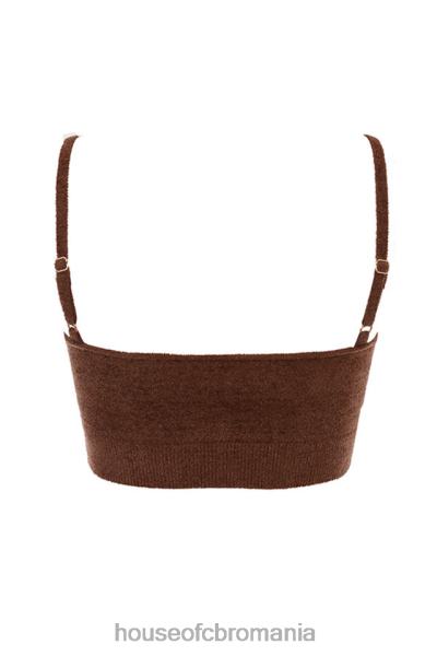 îmbrăcăminte House of CB top crop pufos din tricot lorna chocolate X4F68778