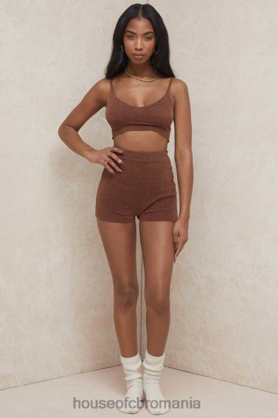 îmbrăcăminte House of CB top crop pufos din tricot lorna chocolate X4F68778