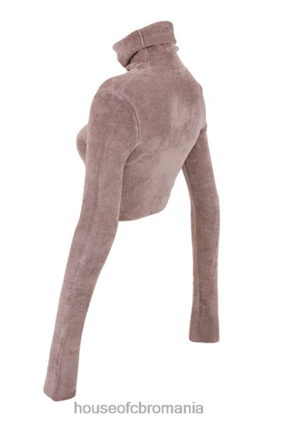 îmbrăcăminte House of CB top cropped chenille suri rose X4F68688