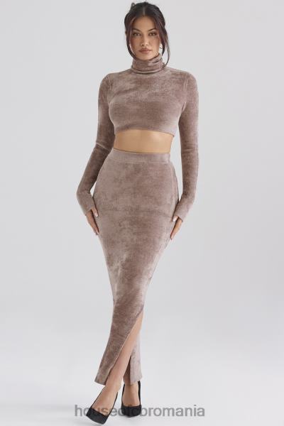 îmbrăcăminte House of CB top cropped chenille suri rose X4F68688