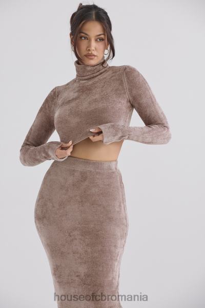îmbrăcăminte House of CB top cropped chenille suri rose X4F68688