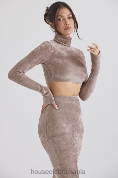 îmbrăcăminte House of CB top cropped chenille suri rose X4F68688