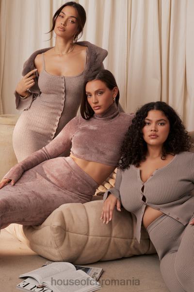 îmbrăcăminte House of CB top cropped chenille suri rose X4F68688