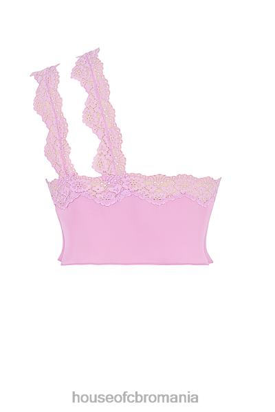 îmbrăcăminte House of CB top cropped floaty lorena roz X4F68711