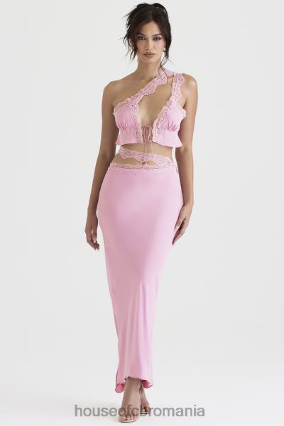 îmbrăcăminte House of CB top cropped floaty lorena roz X4F68711