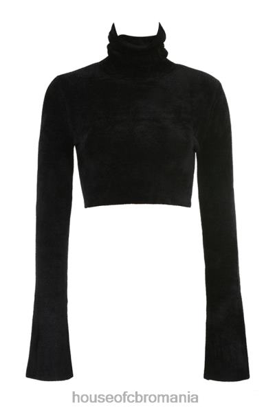 îmbrăcăminte House of CB top cropped suri negru chenille X4F68689