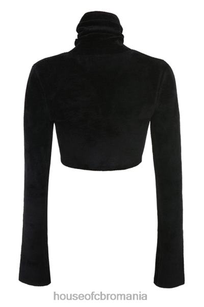 îmbrăcăminte House of CB top cropped suri negru chenille X4F68689