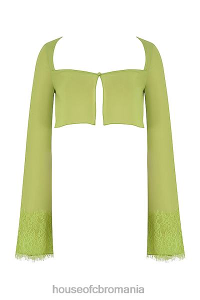 îmbrăcăminte House of CB top cropped tara lime georgette X4F68737