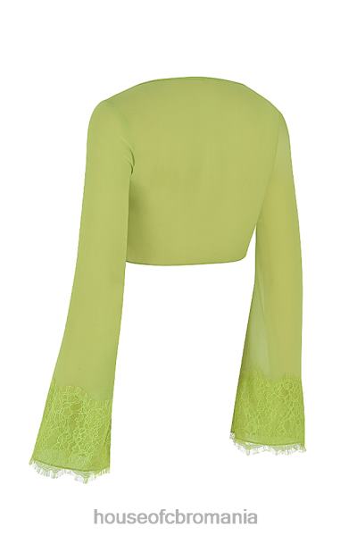 îmbrăcăminte House of CB top cropped tara lime georgette X4F68737