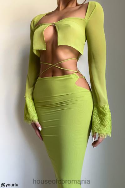 îmbrăcăminte House of CB top cropped tara lime georgette X4F68737