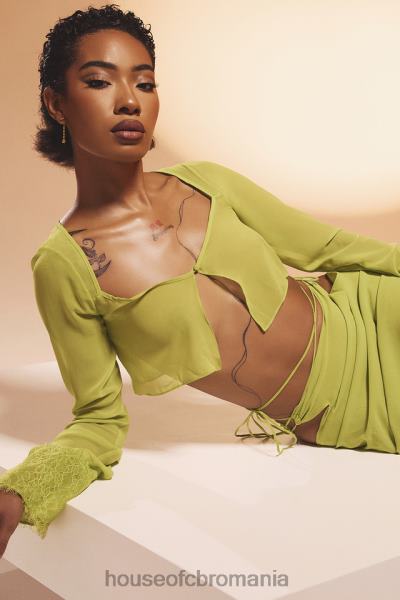 îmbrăcăminte House of CB top cropped tara lime georgette X4F68737