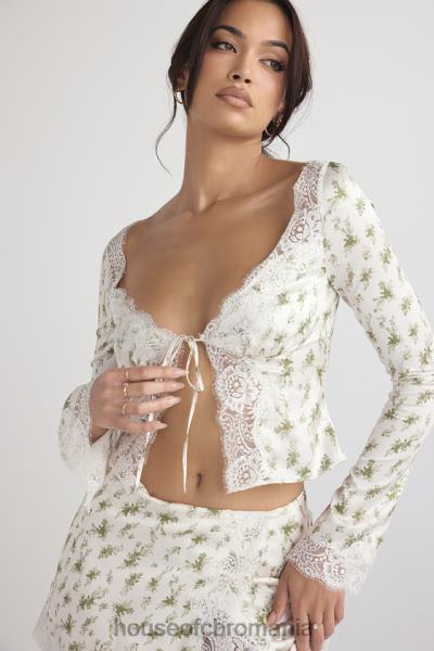 îmbrăcăminte House of CB top cu dantelă cu imprimeu clarissa garden X4F68717