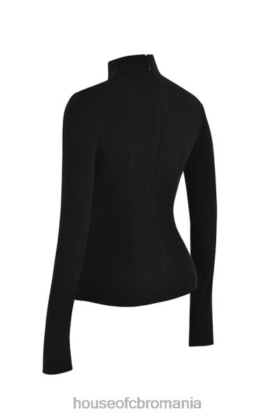 îmbrăcăminte House of CB top cu dantelă lori negru cristalizat X4F68701