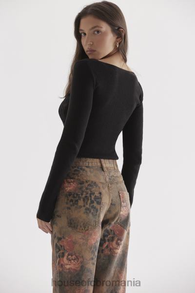îmbrăcăminte House of CB top cu dantelă neagră candice X4F68682