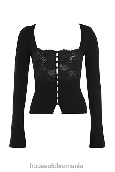îmbrăcăminte House of CB top cu dantelă neagră candice X4F68682