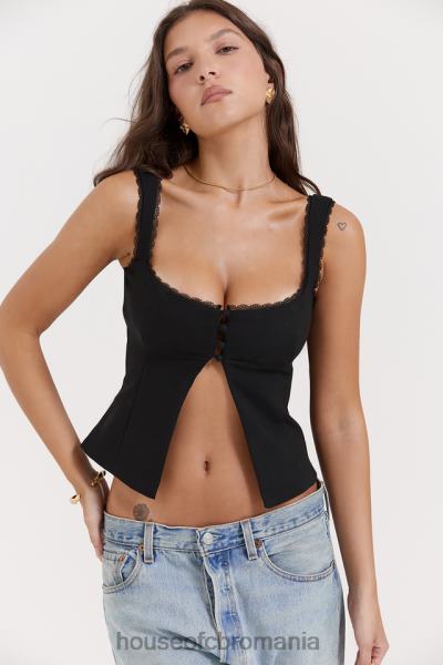 îmbrăcăminte House of CB top cu dantelă neagră noura X4F68664