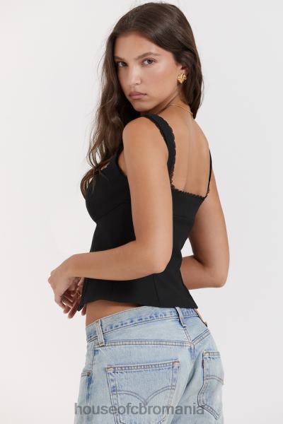 îmbrăcăminte House of CB top cu dantelă neagră noura X4F68664