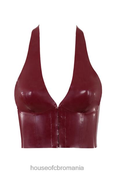 îmbrăcăminte House of CB top cu halter din latex ariadne merlot X4F68681