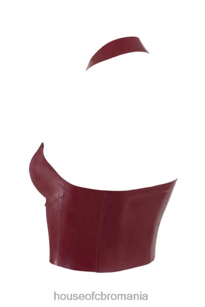 îmbrăcăminte House of CB top cu halter din latex ariadne merlot X4F68681