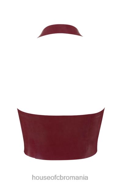 îmbrăcăminte House of CB top cu halter din latex ariadne merlot X4F68681