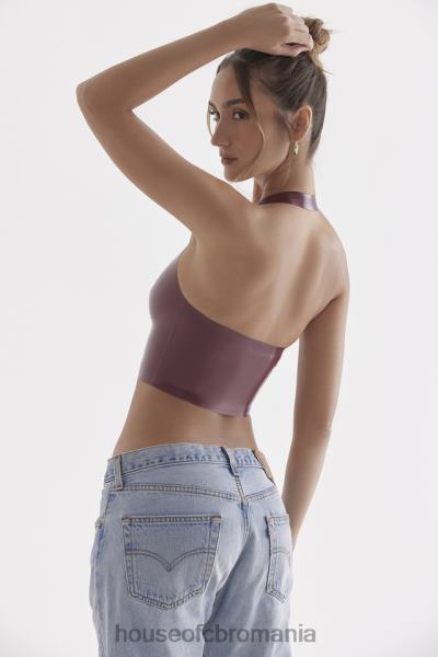 îmbrăcăminte House of CB top cu halter din latex ariadne merlot X4F68681