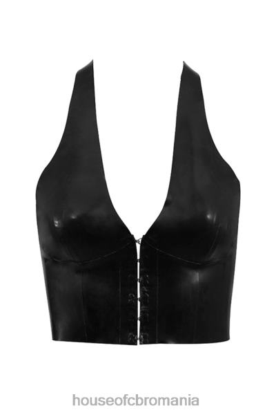 îmbrăcăminte House of CB top cu halter din latex negru ariadne X4F68662