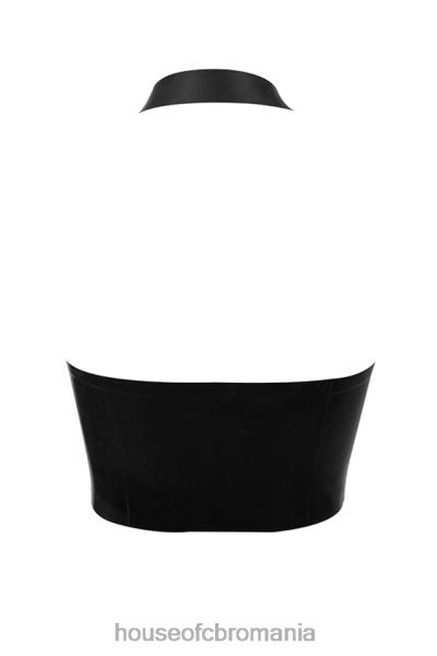 îmbrăcăminte House of CB top cu halter din latex negru ariadne X4F68662