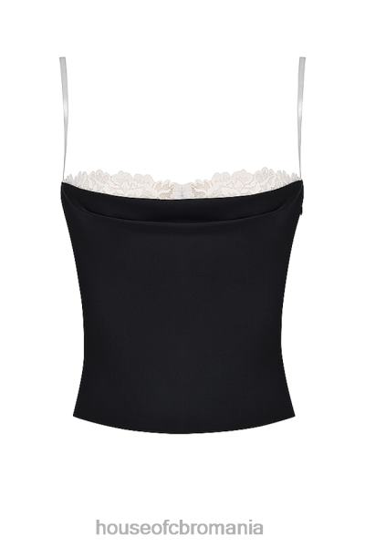 îmbrăcăminte House of CB top cu sârmă eli negru și alb X4F68685