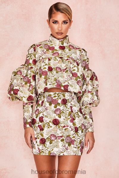 îmbrăcăminte House of CB top cu volane vintage naeve floral X4F68809