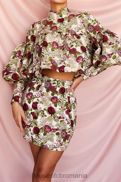 îmbrăcăminte House of CB top cu volane vintage naeve floral X4F68809