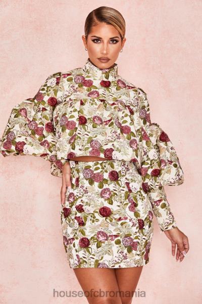 îmbrăcăminte House of CB top cu volane vintage naeve floral X4F68809