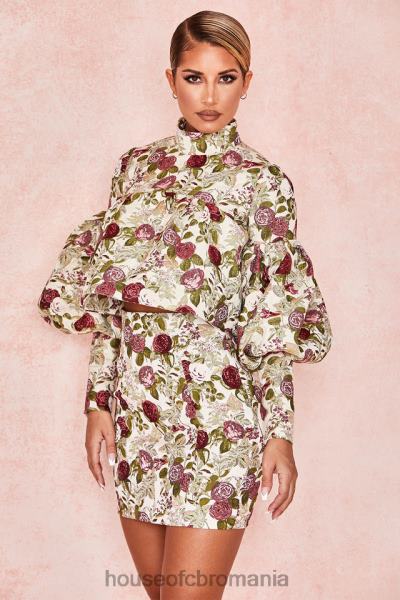 îmbrăcăminte House of CB top cu volane vintage naeve floral X4F68809