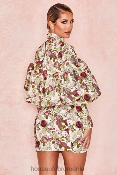 îmbrăcăminte House of CB top cu volane vintage naeve floral X4F68809