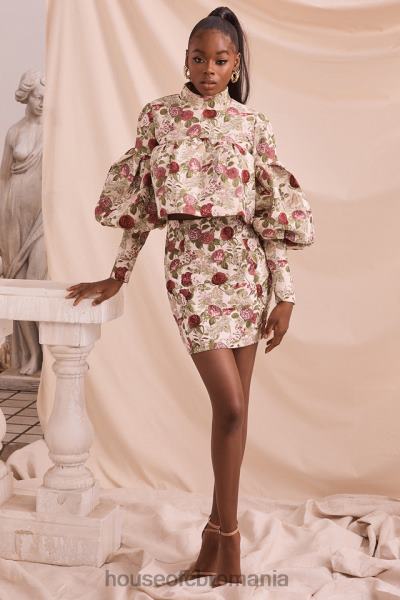 îmbrăcăminte House of CB top cu volane vintage naeve floral X4F68809