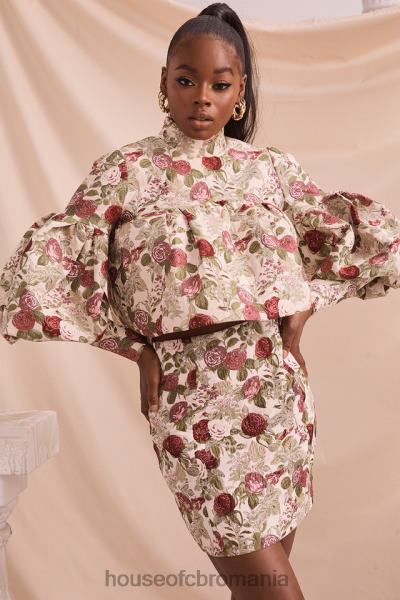 îmbrăcăminte House of CB top cu volane vintage naeve floral X4F68809