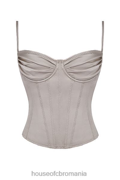 îmbrăcăminte House of CB top din satin chantal champagne X4F68683