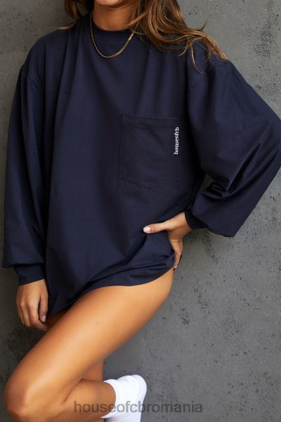 îmbrăcăminte House of CB top strata bleumarin cu mânecă lungă X4F68787
