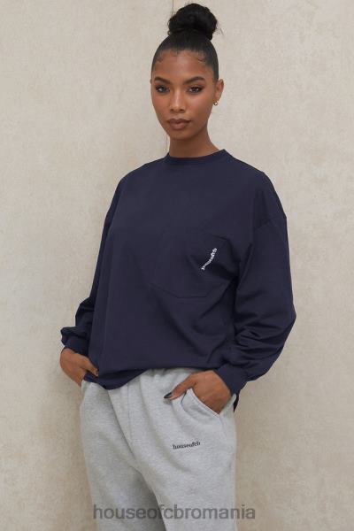 îmbrăcăminte House of CB top strata bleumarin cu mânecă lungă X4F68787