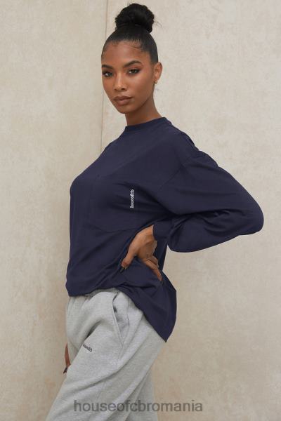 îmbrăcăminte House of CB top strata bleumarin cu mânecă lungă X4F68787